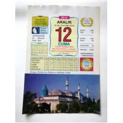 12 Aralık 2014 Ülkü Renkli Takvim yaprağı / Yavrunuza isim Kız Münevver Erkek Basir / Kuşe Kağıt / Doğum-Özel gün hediyesi