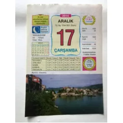 17 Aralık 2014 Ülkü Renkli Takvim yaprağı / Yavrunuza isim Kız Rahşan Erkek Musa / Kuşe Kağıt / Doğum-Özel gün hediyesi