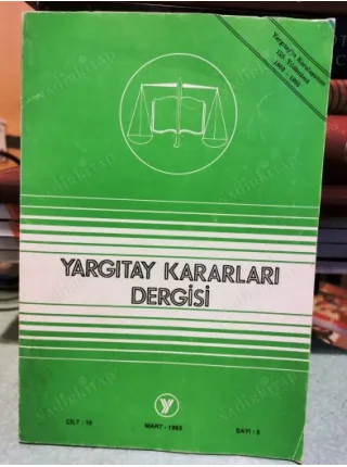 Yargıtay Kararları Dergisi Cilt 19 Mart 1993 Sayı 3