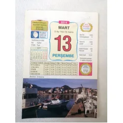 13 Mart 2014 Ülkü Renkli Takvim yaprağı / Yavrunuza isim Kız Ayben Erkek Fuat / Kuşe Kağıt / Doğum-Özel gün hediyesi
