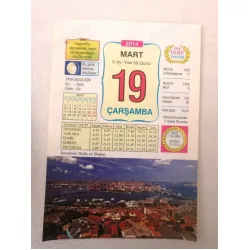 19 Mart 2014 Ülkü Renkli Takvim yaprağı / Yavrunuza isim Kız Ayda Erkek Efe / Kuşe Kağıt / Doğum-Özel gün hediyesi