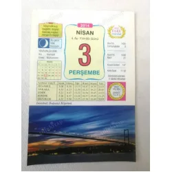 3 Nisan 2014 Ülkü Renkli Takvim yaprağı / Yavrunuza isim Kız Hamiyet Erkek Muhammet / Kuşe Kağıt / Doğum-Özel gün hediyesi