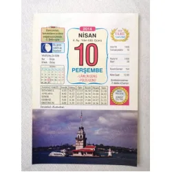 10 Nisan 2014 Ülkü Renkli Takvim yaprağı / Yavrunuza isim Kız Birge Erkek Oktay / Kuşe Kağıt / Doğum-Özel gün hediyesi