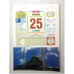 25 Nisan 2014 Ülkü Renkli Takvim yaprağı / Yavrunuza isim Kız Açelya Erkek Umur / Kuşe Kağıt / Doğum-Özel gün hediyesi