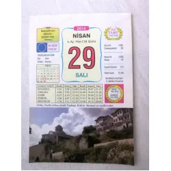 29 Nisan 2014 Ülkü Renkli Takvim yaprağı / Yavrunuza isim Kız Alev Erkek Kemal / Kuşe Kağıt / Doğum-Özel gün hediyesi