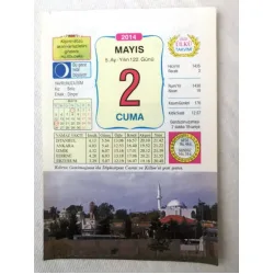 2 Mayıs 2014 Ülkü Renkli Takvim yaprağı / Yavrunuza isim Kız Beliz Erkek Dinçer / Kuşe Kağıt / Doğum-Özel gün hediyesi