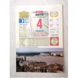 4 Mayıs 2014 Ülkü Renkli Takvim yaprağı / Yavrunuza isim Kız Firdevs Erkek Hidayet / Kuşe Kağıt / Doğum-Özel gün hediyesi