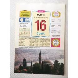 16 Mayıs 2014 Ülkü Renkli Takvim yaprağı / Yavrunuza isim Kız Işılay Erkek Çağatay / Kuşe Kağıt / Doğum-Özel gün hediyesi