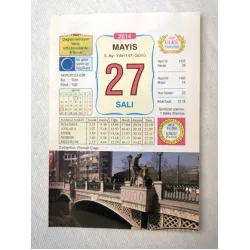 27 Mayıs 2014 Ülkü Renkli Takvim yaprağı / Yavrunuza isim Kız Tülin Erkek Yiğit / Kuşe Kağıt / Doğum-Özel gün hediyesi