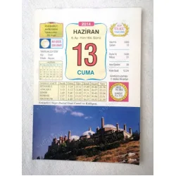 13 Haziran 2014 Ülkü Renkli Takvim yaprağı / Yavrunuza isim Kız Esen Erkek Noyan / Kuşe Kağıt / Doğum-Özel gün hediyesi
