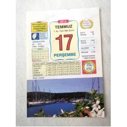 17 Temmuz 2014 Ülkü Renkli Takvim yaprağı / Yavrunuza isim Kız Serra Erkek Armağan / Kuşe Kağıt / Doğum-Özel gün hediyesi