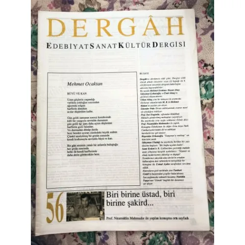 Dergah 56/1994 Söyleşi-Nizamiddin Mahmudov,Nurettin Topçu/Günah,İskender Pala/Ezan,Kadın/Süleyman uludağ