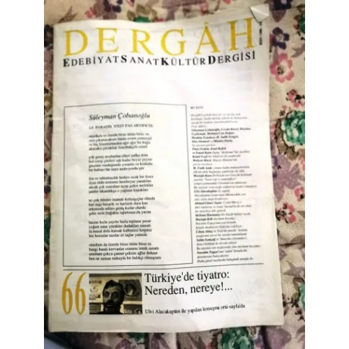 Dergah 66/1995 Söyleşi-Ulvi Alacakaptan,Hatemi Şiiri/Muhsin Macit,Kadn Roman Olursa/Fatih Andı,Utrechtte Sohbet/Mustafa Kara,Cemil Meriç/Güner Sayar