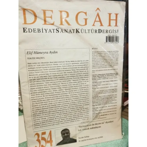 Dergah 354 Söyleşi-Necdet Subaşı Asaf Halet Çelebi-Mevlevilik ilişkisi,Nahir Sırrı Örik/Ömer Özcan,Mustafa Özel (Kapalı poşetinde+Osmanlıca Eki)