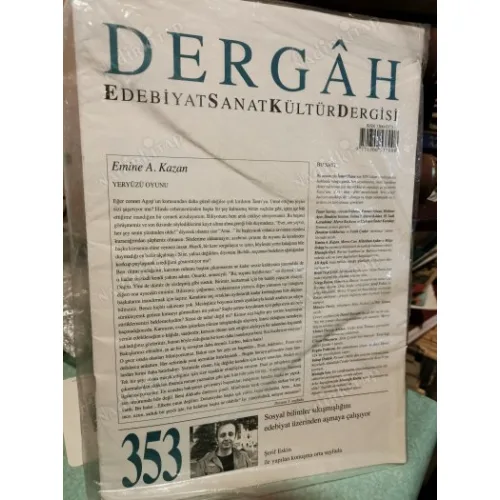 Dergah 353 Söyleşi-Şerif Eskin,Tarancı şiirinde Yaşam-Ölüm,Murat 124 un Sosyolojisi, Mustafa Özel,Mustafa Kutlu (Kapalı poşetinde+Osmanlıca Eki)