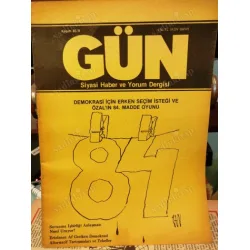 Gün 9/85 Savunma İşbirliği Anlaşması,Tekellere karşı olmak/Sedat Karaçam,Gericilik nedir?,Söyleşi Basın iş Ali Ekber Güvenç Gün 9/85 Savunma İşbirliği Anlaşması,Tekellere karşı olmak/Sedat Karaçam,Gericilik nedir?,Söyleşi Basın iş Ali Ekber Güvenç