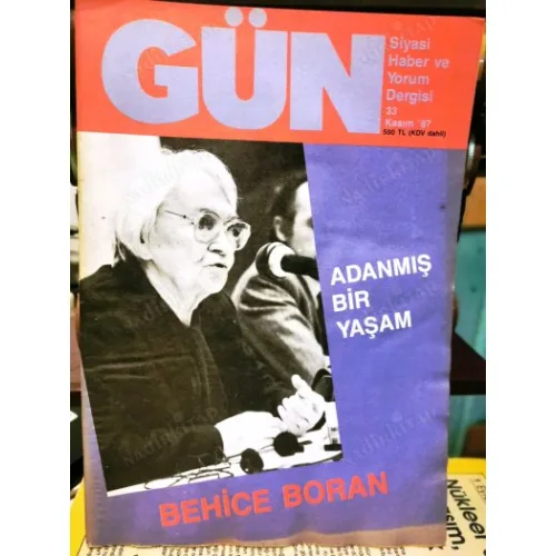 Gün 33/87 Özel Sayı Behice Boran