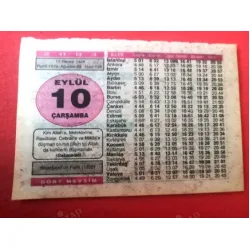 10 Eylül 2003 Dört Mevsim Takvim Yaprağı / Doğum-Özel gün hediyesi