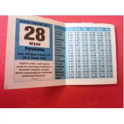28 Nisan 2011 Erkam Takvim Yaprağı / Doğum-Özel gün hediyesi