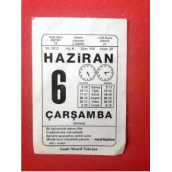 6 Haziran 2012 Saatli Maarif Takvim Yaprağı / Doğum-Özel gün hediyesi