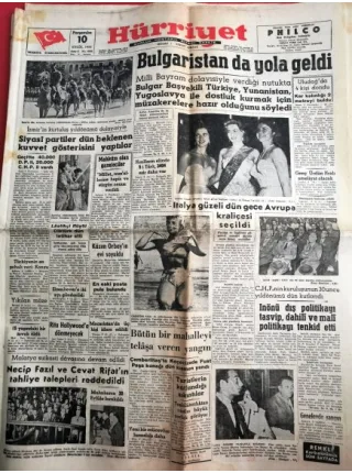 Hürriyet Gazetesi 10 Eylül 1953 İzmir