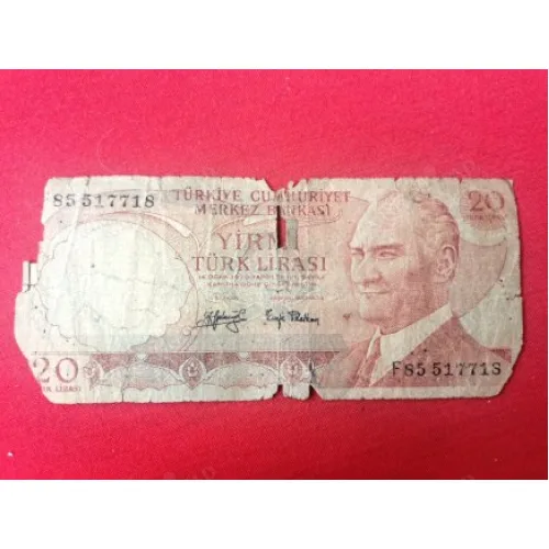 20 Yirmi Türk Lirası E6 4.Tertip F85 Kağıt Para (1979-1987)