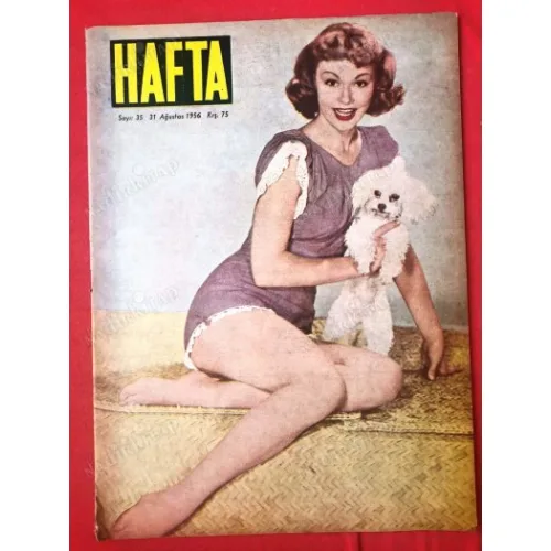 HAFTA 35/1956 Kapak A. Kent,Türk Musikisi,Malta,İstanbul Plajları,Nazif Oturgan (10 parmağında 10 Hakemlik)