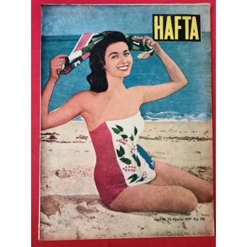 HAFTA 33/1959 Kapak Gia Scala,Tophane çesmesi,Söyleşi Ethem İzzet Benice,Zeynep Kamil Hastanesi,Felçlileri Jimnastikle tedavi