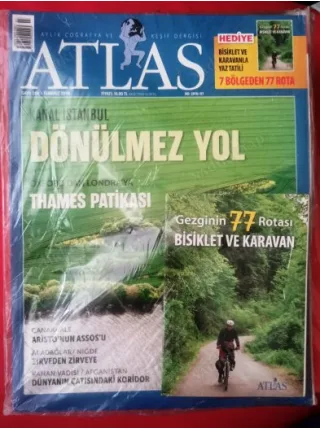Atlas Gezi 280/2016 Kanal İstanbul,Aladağlar,Thames Patikası,Atlas Digital,Hediye Kitap Bisiklet ve Karavanla Yaz 7 Bölgeden 77 Rota (Poşetinde YENİ)