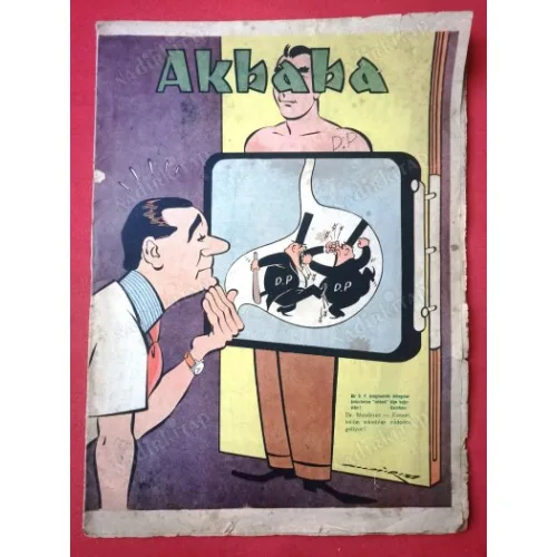 Akbaba 392/1959 Adnan Veli,Yaşar Özen,Kenan Akıncı,Cafer Zorlu,Nehar Tüblek,Vedat Saygel,(Zeki) Beyner,Yapı Kredi/İş Bankası Tam Sayfa Reklam