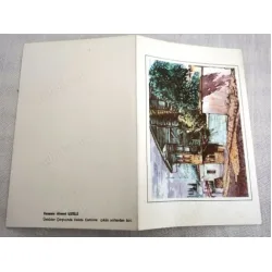 Ahmet Uzelli Ressam Kartpostal Üsküdar Çarşısında Valide Camiine çıkan yollardan biri (20 x 15 cm Katlanabilir)