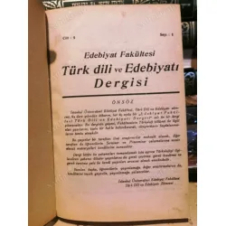 Türk Dili ve Edebiyat Dergisi İstanbul Üniversitesi Edebiyat Fakültesi Sayı 1-2 Cilt 1, Sayı 1-2 Cilt 2 1946/47/48