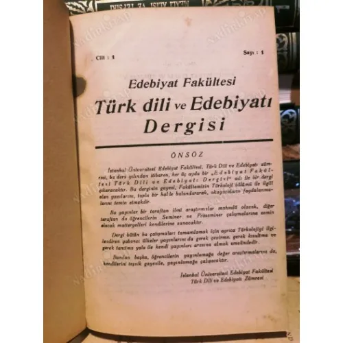 Türk Dili ve Edebiyat Dergisi İstanbul Üniversitesi Edebiyat Fakültesi Sayı 1-2 Cilt 1, Sayı 1-2 Cilt 2 1946/47/48