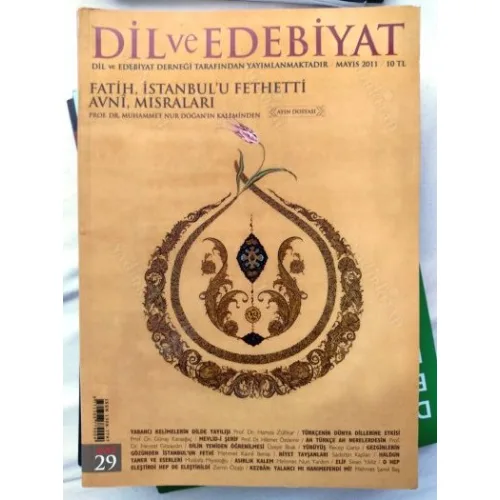 DİL ve EDEBİYAT 29/2011 Fatih, İstanbul