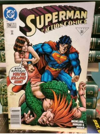 DC Superman Action Comics Vol 1 # 724 August, 1996 Losing Brawl!