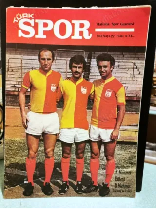 Türk Spor 27/1976 Kapaklar K.Mehmet,Bülent, B.Mehmet (Gs) - Şener Çınar (Adansaspor), Gökmen, Ali Kemal, Sinyor Can Bartu,