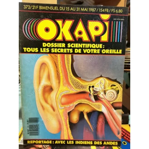 Okapi 372/1987 Aves les Paysans Des Andes, Oreille, Nemo Le Capitaine Vengeur, Claude Lacroix