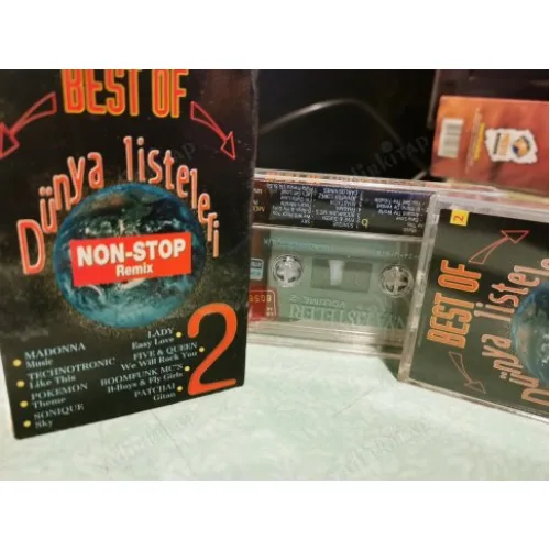 Best of Dünya Listeleri Non-Stop Remix Volume 1-2 (2 Kaset) Kutulu Yıldız Bandrol-Kartonet Tam Kaset