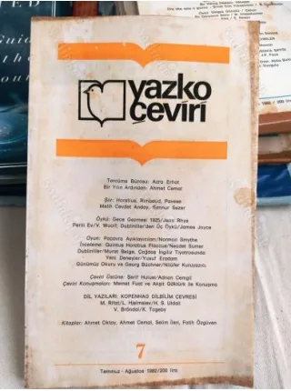 Yazko Çeviri 7 Konuşma Mehmet Fuat/Akşit Göktürk, Dublinliler/Murat Belge, Tercüme Bürosu/Azra Erhat, Ölüm ve Pusula/Selim İleri