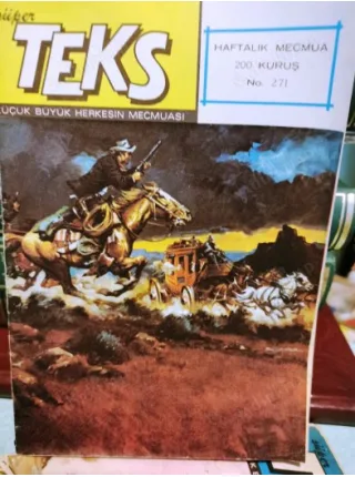 Süper Teks (Tex) Sayı 271 Uğursuz Haç (Çetin Karakoç 385 lik Seri) 1975 Kuruşlu