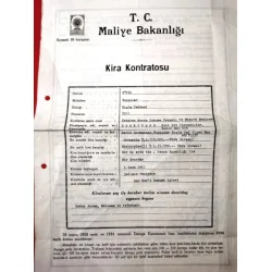 1961 tarihli Fatih / Topçular Dükkan Kira Kontratosu (Pullu 2 Yaprak)