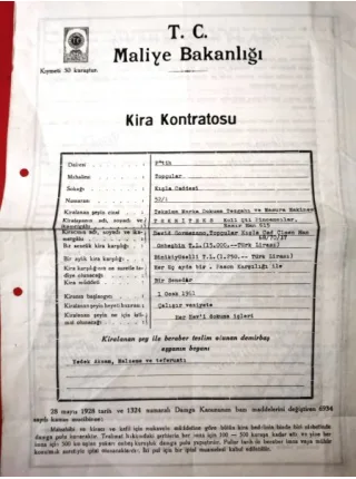 1961 tarihli Fatih / Topçular Dükkan Kira Kontratosu (Pullu 2 Yaprak)