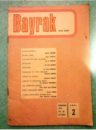 BAYRAK 2 Gelişen Cemiyetlerde Eğitim Mehmet Kaplan, Aşka Ahlakının Sonrası Hilmi Ziya Ülken, Kenan Okan, Mehmet turgut, Cahid Okurer