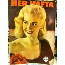 Her Hafta Dergisi 16 1947 Kapak Marilyn Maxwell Bizim Denizciler, Dürzüler Çöl Çocukları, Şairler Buluşması ve 8 sayfa Ek, El Falı