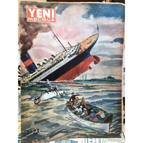 Yeni Mecmua 23 1939 Kapak Titanic Batışı Çizim Kapak Ercümend , Atatürk