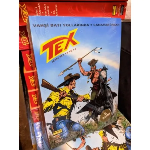 Tex (Teks) Maceraperest Çizgiler Efsanevi Tex Maceraları Cilt 11 MAXI TEX 13 ve 14 * Vahşi Batı yollarında * Canavar İnsan (Ambalajında YENİ)