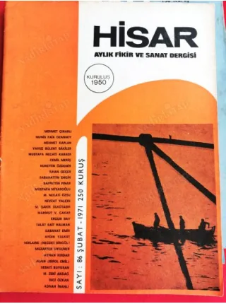 Hisar 86 Divan Edebiyatı Mehmet Kaplan, Edebiyat ve Sosyoloji Cemil Meriç, Sanat ne içindir, İlhan Geçer, Nevzat Yalçın, İzmit Tarihi, Ozan Sağdıç,