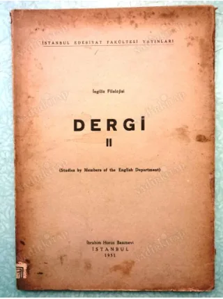 İngiliz Filolojisi Dergisi II (Studies By Members Of The English Department, University Of İstanbul)