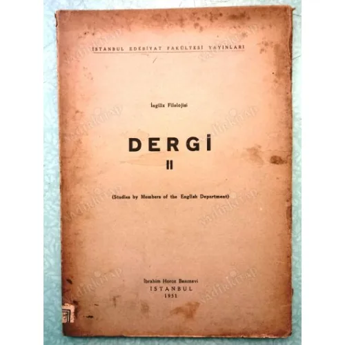 İngiliz Filolojisi Dergisi II (Studies By Members Of The English Department, University Of İstanbul)
