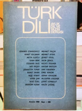 Türk Dili 348 Dilbilim ve Şiir Dilinin İncelenmesi, Turan Erol İlhan Berk, Sedat Veyis Örnek, Kısaltmalar, Kan Necati Tosuner